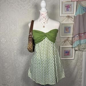 y2k strapless green fairy core top